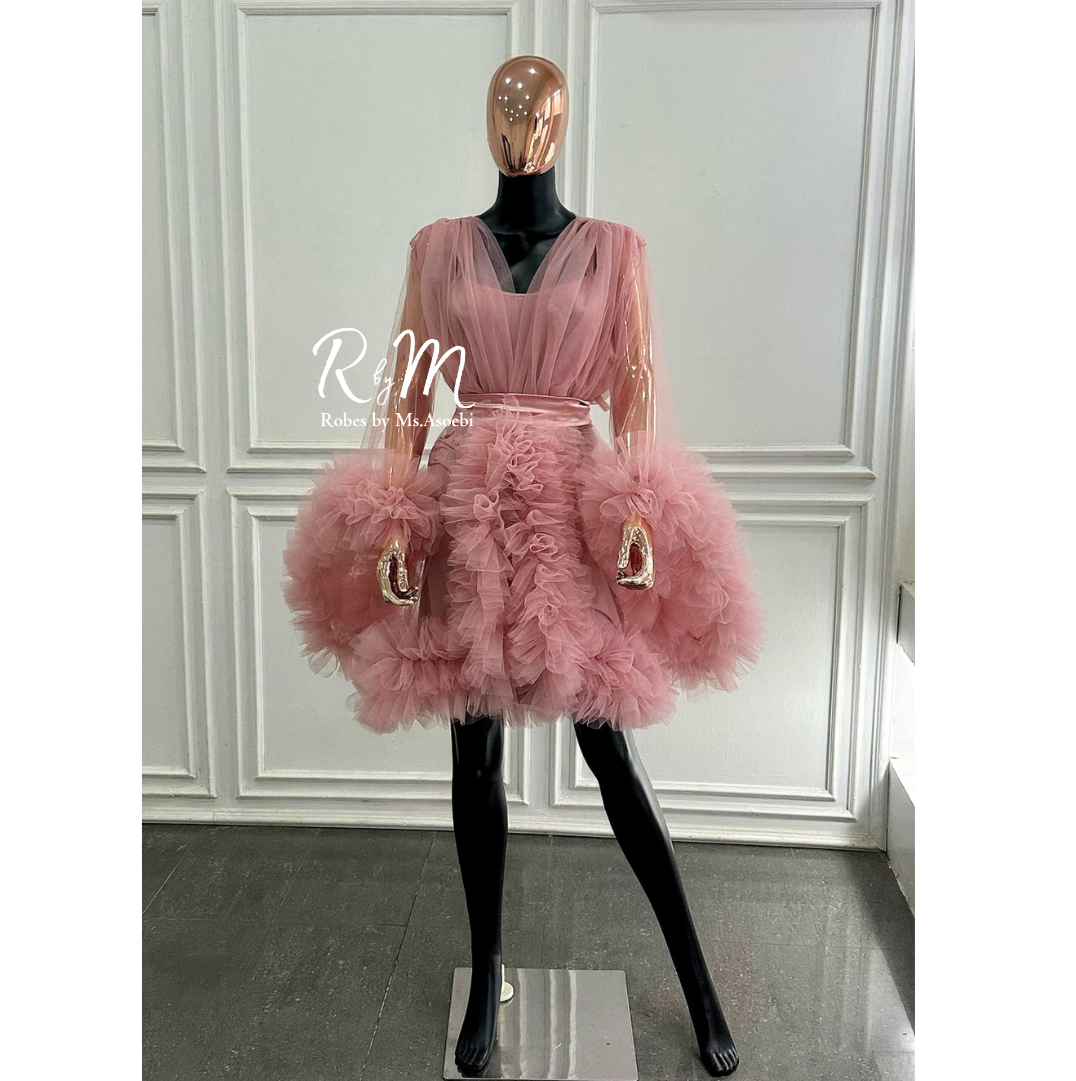 fluffy boudoir tulle robe