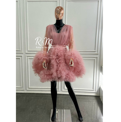 fluffy boudoir tulle robe