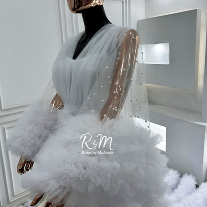 Pearls on robe