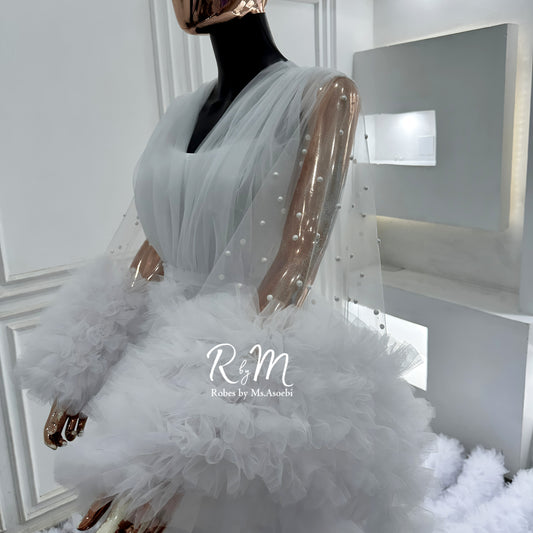 Pearls on robe