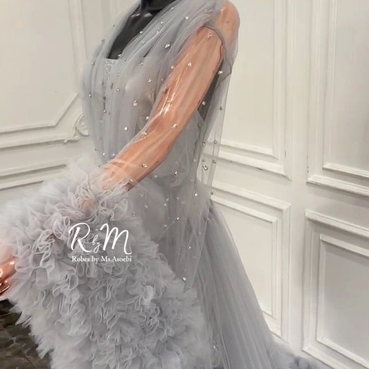 Rhinestones on robe
