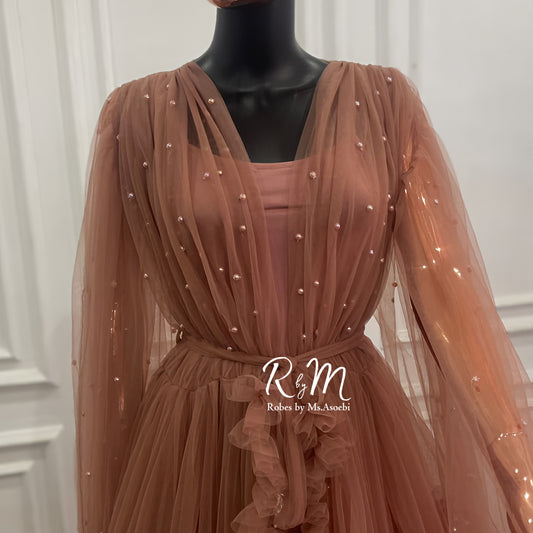Pearls on robe